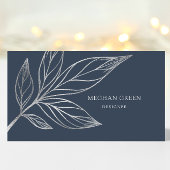 ボタモダンニカルネイビーブルービジネスカード 名刺