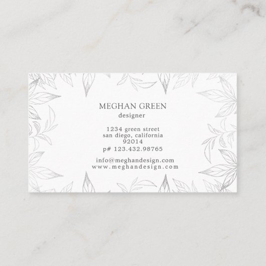 ボタモダンニカルネイビーブルービジネスカード 名刺 (裏面)