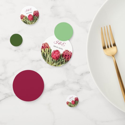 ボタモダンニカルピンクプロテア結婚フローラズゲスト コンフェッティ (グループ)