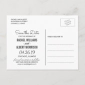ボタモダンニカルフローラ結婚式の日付を保存 案内ポストカード (裏面)