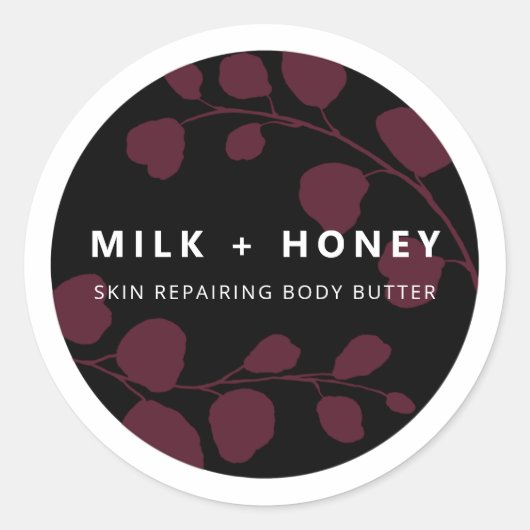 ボタモダンニカルブラックパープル製品ラベル ラウンドシール (正面)