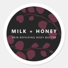 ボタモダンニカルブラックパープル製品ラベル ラウンドシール