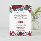 ボタモダンニカルブルゴーニュ海軍フローラ結婚ズ 招待状 (スタンド正面)