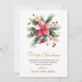 ボタモダンニカルベリー非写真クリスマス シーズンカード (正面)