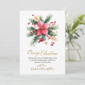 ボタモダンニカルベリー非写真クリスマス シーズンカード (スタンド正面)