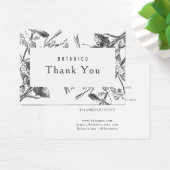 ボタモダンニカルホワイトグレーフローラサンキューカード (デスク)