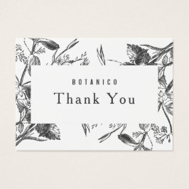 ボタモダンニカルホワイトグレーフローラサンキューカード
