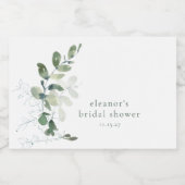 ボタモダンニカルユーカリカスタムブライダルシャワー スパークリングワインラベル (シングルラベル)