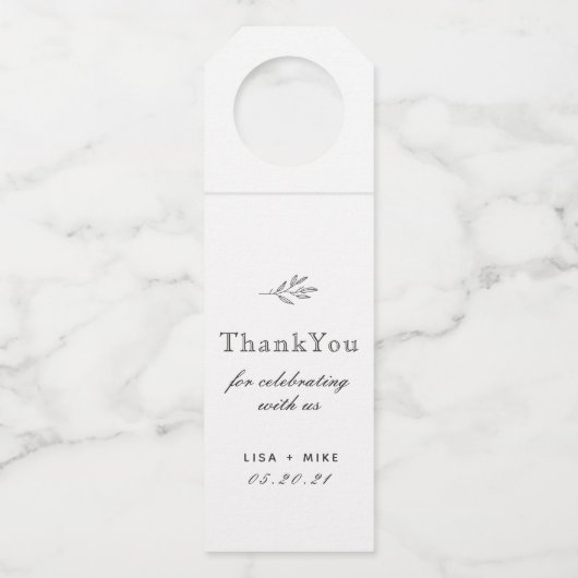 ボタモダンニカルラインアート結婚式の引き出物ありがとう ボトルネックタグ (正面)