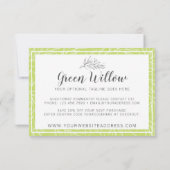 ボタモダンニカルリーフグリーンミニマリスト サンキューカード (裏面)