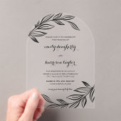 ボタモダンニカル黒図解入りの、写真付きの離れ アクリル招待状 (インサイチュ (ポータブル))