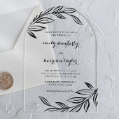 ボタモダンニカル黒図解入りの、写真付きの離れ アクリル招待状