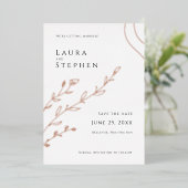 ボタモダンンエレガントカル保存日付 箔招待状 (立ち正面)