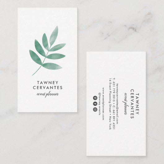 ボタモダンン絵を描ウォーターカラー離れ 名刺 (正面/裏面)