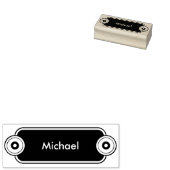 ボタモダンン(黒のリングや輪と名前) ラバースタンプ (押印)