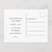 ボタユニークニカルグリーンSave the Date 結婚's 案内ポストカード (裏面)