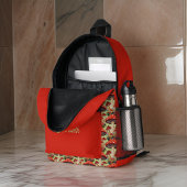 ボタンかモレルの赤いセージのモノグラムとしてキュート プリントバックパック