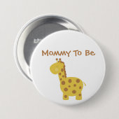 ボタンがある幸せなジャングルのベビーシャワーのお母さん 缶バッジ (正面&裏面)