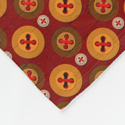 ボタンが付いているカラフルで継ぎ目が無いパターン フリースブランケット (角)