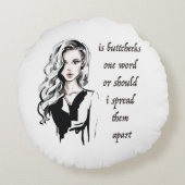 ボタンが1単語である ラウンドクッション (裏面)