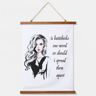 ボタンが1単語である 吊り下げ型タペストリー