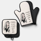 ボタンが1単語である 鍋つかみ&鍋敷きセット (正面/裏面)