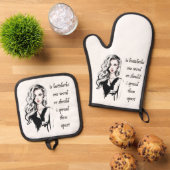 ボタンが1単語である 鍋つかみ&鍋敷きセット (トップダウン)