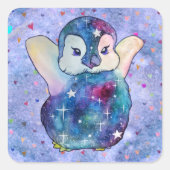 ボタンという名のペンギン スクエアシール (正面)