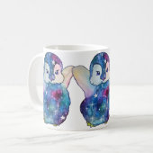 ボタンという名前のペンギン コーヒーマグカップ (正面左)