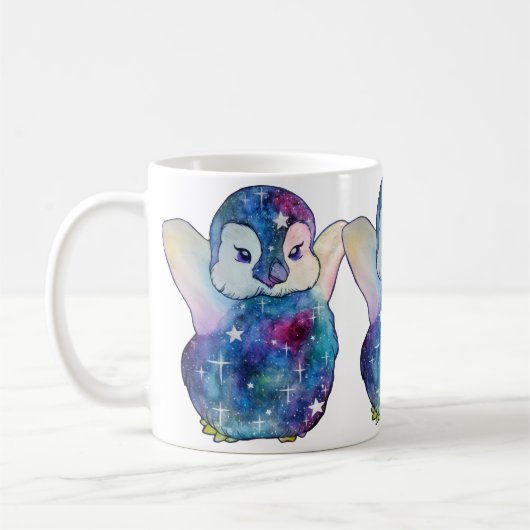 ボタンという名前のペンギン コーヒーマグカップ (左)