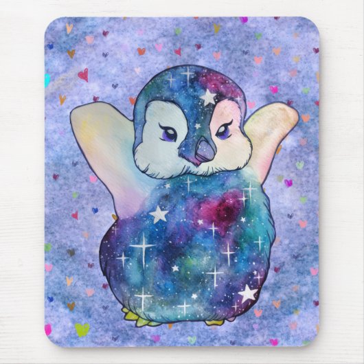 ボタンという名前のペンギン マウスパッド (正面)
