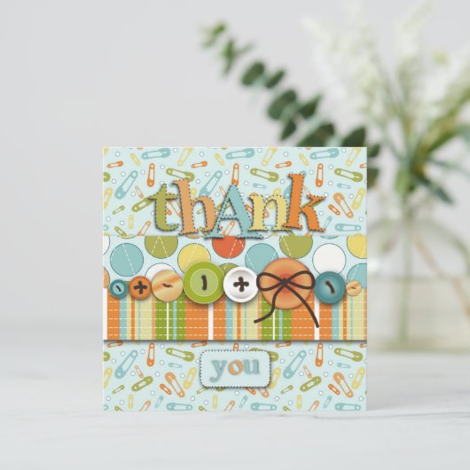 ボタンとしてかわいいありがとう サンキューカード (スタンド正面)