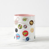 ボタンとしてかわいい裁縫引用文ボタン&リボン マグカップ (中央)