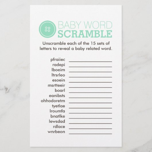 ボタンとしてかわいい(ターコイズ) チラシ (正面)