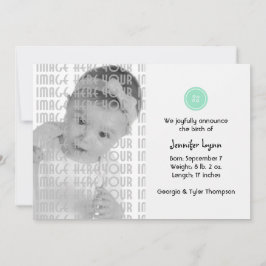 ボタンとしてかわいい(ターコイズ) 案内状