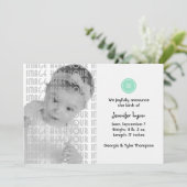 ボタンとしてかわいい(ターコイズ) 案内状 (スタンド正面)