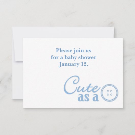 ボタンとしてかわいい 招待状 (正面)