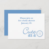 ボタンとしてかわいい 招待状 (正面/裏面)