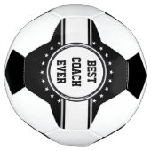 ボタンと星の白+あなたのバックガー。&アイディア サッカーボール (回転)