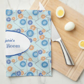 ボタンと裁縫針パーソナライズされた キッチンタオル (四つ折り)