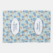 ボタンと裁縫針パーソナライズされた キッチンタオル (横)