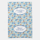 ボタンと裁縫針パーソナライズされた キッチンタオル (縦)