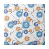 ボタンと裁縫針 タイル (正面)