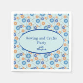 ボタンと針カスタム裁縫工芸品パーティー スタンダードカクテルナプキン (正面)