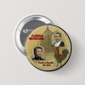 ボタンにフロリダかミシガン州 缶バッジ (正面&裏面)