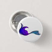 ボタンに紫と青の人魚の尾 缶バッジ (正面&裏面)