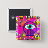 ボタンのかわいいスカル及び外国のスカル 缶バッジ (正面&裏面)