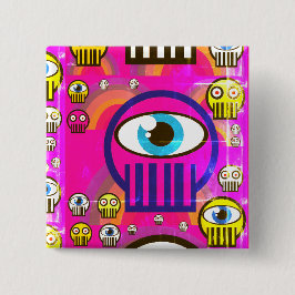 ボタンのかわいいスカル及び外国のスカル 缶バッジ