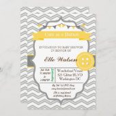 ボタンのようにかわいいベビーシャワー招待状 招待状 (正面/裏面)