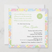 ボタンのようにかわいいベビーシャワー招待状 招待状 (正面)